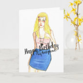 Beste vriend van Blonde Girl Happy Birthday Kaart (Gele Bloem)