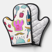 Beste vriend van de bakker: Oven Mitts Holder Set Ovenwant (Voorkant / Achterkant)