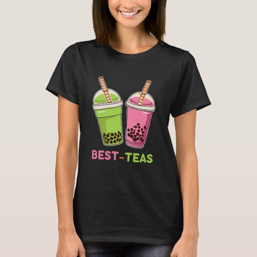 Beste vriend van de beste teas kawaii boba-borrelt t-shirt (Voorkant)