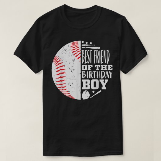Beste vriend van de Birthday Boy Baseball Gevoelig T-shirt (Design voorkant)