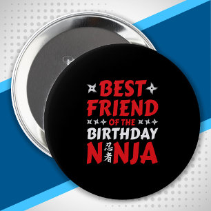 Beste vriend van de Birthday Ninja - Birthday Part Ronde Button 4,0 Cm