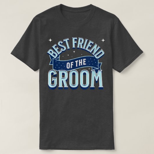Beste vriend van de bruidegom bruid bruiloft grapp t-shirt (Design voorkant)