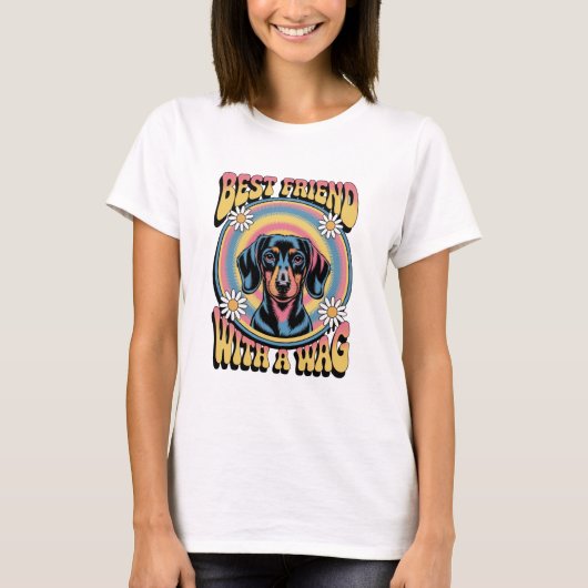 Beste vriend van de teckel met een kwispel t-shirt (Voorkant)