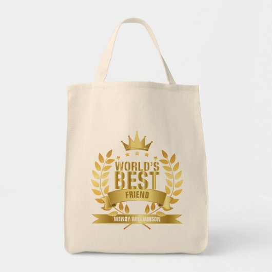 Beste Vriend Van De Wereld Goud Tote Bag (Voorkant)