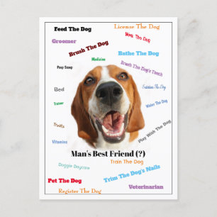 Beste vriend van man (?) briefkaart