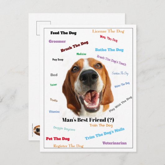 Beste vriend van man (?) briefkaart (Voorkant / Achterkant)