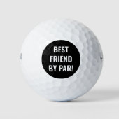 Beste vriend van Par Sports Golfer Lettering Golfballen (Voorkant)