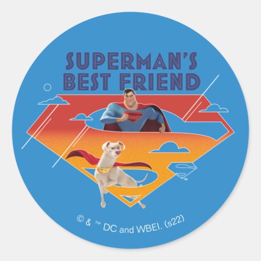 Beste vriend van Superman Ronde Sticker (Voorkant)
