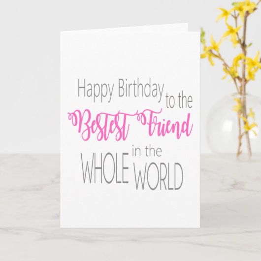 Beste Vriend Verjaardag Kaart (Gele Bloem)