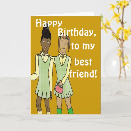 Beste vriend verjaardag Kaart (Gele Bloem)