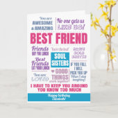 Beste vriend Verjaardag Quote Kaart (Gele Bloem)