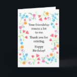 Beste Vriend Verjaardag Vriend Waardering Bloemen Kaart<br><div class="desc">Van gekke grappen tot serieuze romantische uitlatingen, de MiKa Art Zazzle shop heeft iets voor iedereen. Canadees, Japanse geschenken, sieraden, hoesjes voor elektronische apparaten, leuke knoppen, kopjes voor mok, siervoorwerpen, kaarten en posters... . Neem alstublieft wat tijd en kijk rond. Je kunt zelfs iets vinden waarvan je niet wist dat...</div>