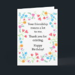 Beste Vriend Verjaardag Vriend Waardering Bloemen Kaart<br><div class="desc">Van gekke grappen tot serieuze romantische uitlatingen, de MiKa Art Zazzle shop heeft iets voor iedereen. Canadees, Japanse geschenken, sieraden, hoesjes voor elektronische apparaten, leuke knoppen, kopjes voor mok, siervoorwerpen, kaarten en posters... . Neem alstublieft wat tijd en kijk rond. Je kunt zelfs iets vinden waarvan je niet wist dat...</div>