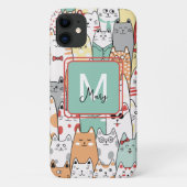 Beste Vriend Verjaardagscadeau Kat Katten Monogram Case-Mate iPhone Case (Achterkant)