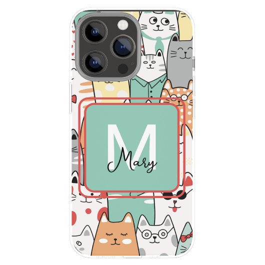 Beste Vriend Verjaardagscadeau Kat Katten Monogram Case-Mate iPhone Case