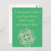 Beste Vriend Vier Bladklaver Briefkaart (Voorkant / Achterkant)