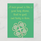 Beste Vriend Vier Bladklaver Briefkaart (Voorkant)