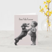 Beste vriend vintage daschund kaart (Gele Bloem)