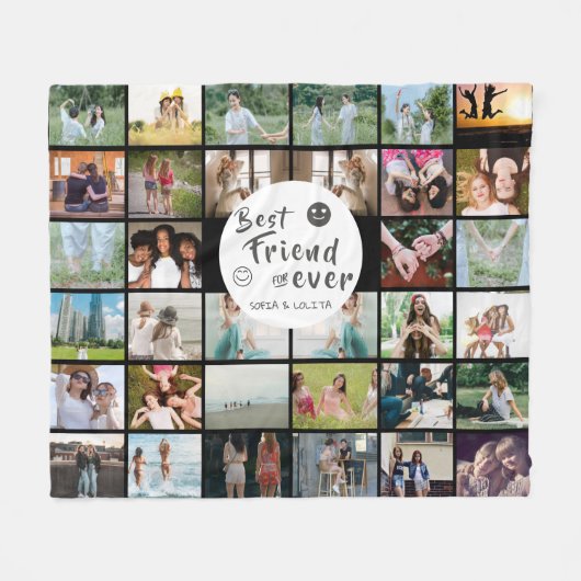Beste vriend voor altijd 34-foto collage fleece bl (Voorkant (Horizontaal))