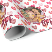 Beste vriend voor altijd BFF harten, voeg foto wit Cadeaupapier (Rol Hoek)