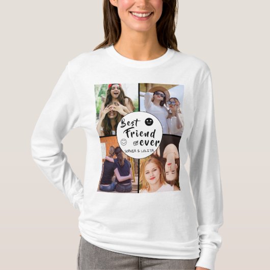 Beste Vriend Voor Altijd Custom Photo Collage Vrou T-shirt (Voorkant)