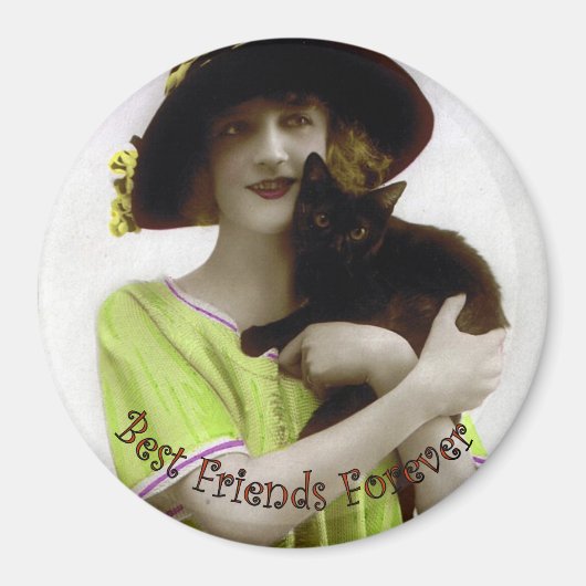 Beste vriend voor altijd vrouw & kat magneet (Voorkant)