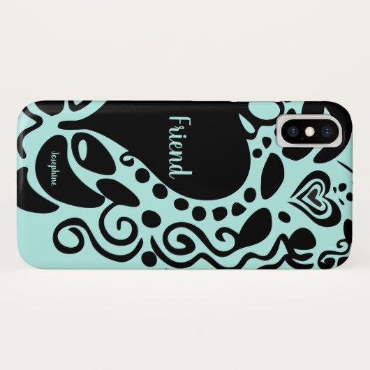 Beste vriend | "Vriend" Half | Trendy Pattern Case-Mate iPhone Case (Achterkant (horizontaal))