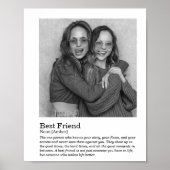 Beste vriend woordenboek Definitie huwelijkscadeau Poster (Voorkant)