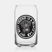 Beste vriend zwart lab blikvorm glas (Voorkant)