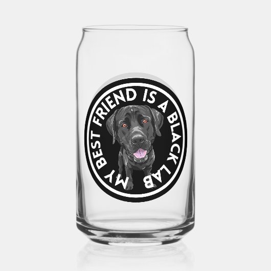 Beste vriend zwart lab blikvorm glas (Achterkant)