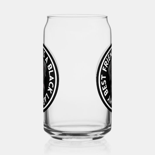 Beste vriend zwart lab blikvorm glas (Rechts)