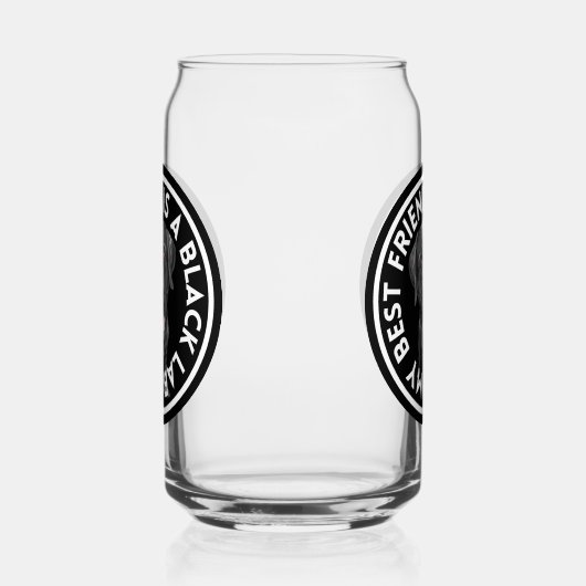 Beste vriend zwart lab blikvorm glas (Links)