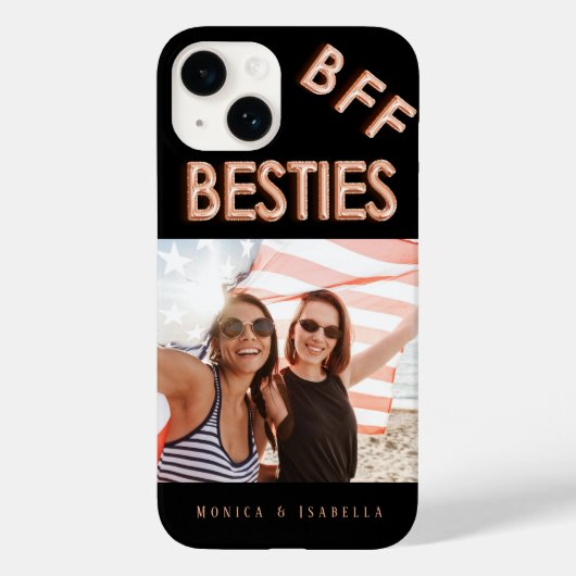 Beste vriend zwart roos gouden foto besties bff Case-Mate iPhone case (Achterkant)