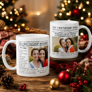 Beste Vriend Zwart Wit Vintage Krantenfoto Koffiemok