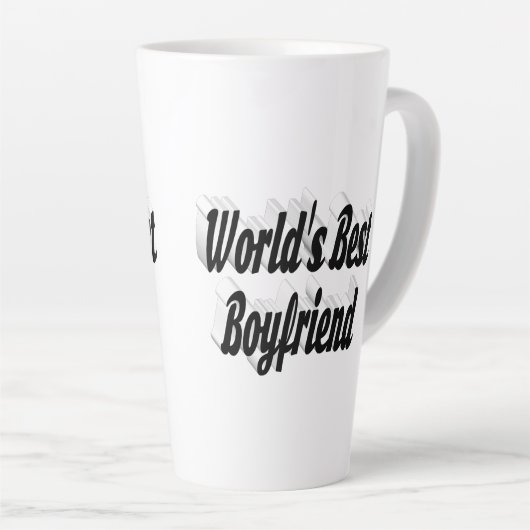 Beste vriend, zwarte 3d tekst latte mok (Rechterhoek)