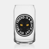 Beste vriend zwarte kat blikvorm glas (Voorkant)