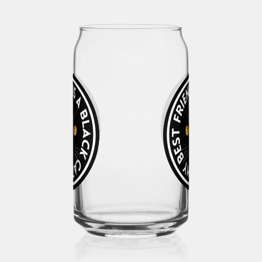 Beste vriend zwarte kat blikvorm glas (Links)