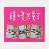 Beste vrienden 3 Foto Trendy Hot Pink vriendschap Fleece Deken (Voorkant (Horizontaal))