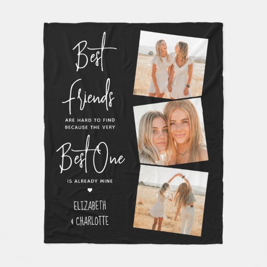 Beste vrienden 3 Persoonlijke foto-vriendschap Fleece Deken (Voorkant)