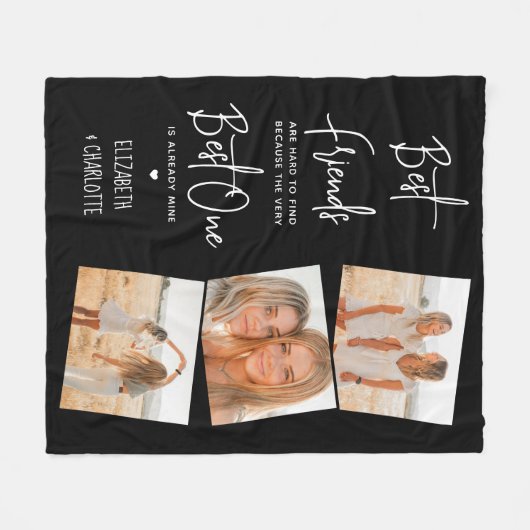 Beste vrienden 3 Persoonlijke foto-vriendschap Fleece Deken (Voorkant (Horizontaal))