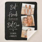 Beste vrienden 3 Persoonlijke foto-vriendschap Sherpa Deken (Voorkant)