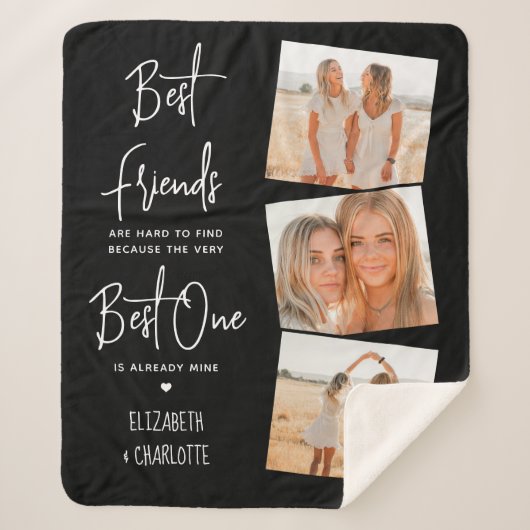 Beste vrienden 3 Persoonlijke foto-vriendschap Sherpa Deken (Voorkant)
