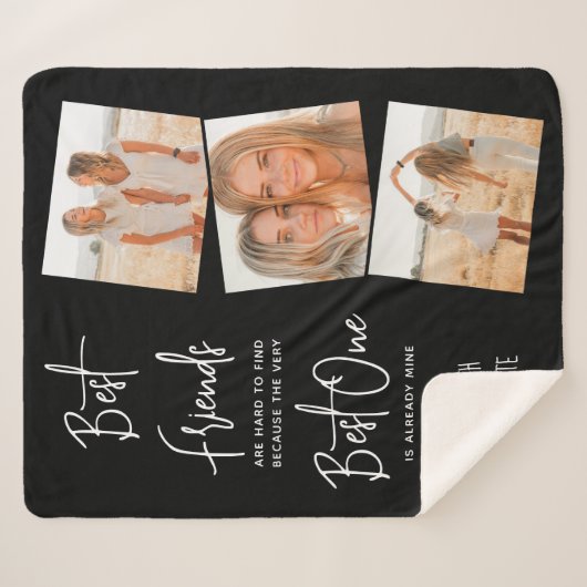 Beste vrienden 3 Persoonlijke foto-vriendschap Sherpa Deken (Voorkant (horizontaal))