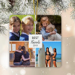 Beste vrienden 4 Foto Collage Bestie Keramisch Ornament<br><div class="desc">Het perfecte geschenk voor je levenslange vriendschap met je BFF. Voeg maximaal vier foto's en datums toe aan deze keramische kerstversiering. De verstrekte sjablonen omvatten de fotocollage en een datum u kunt personaliseren. Voor zwaarlijvigen geven bff'a en levende lange vrienden het geschenk dat ze het hele jaar zullen koesteren.</div>