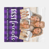Beste vrienden 4 Foto Collage Trendy Paars Pset Fleece Deken (Voorkant (Horizontaal))