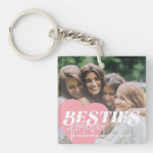 Beste vrienden 5 foto collage girale roze schattig sleutelhanger (Voorkant)