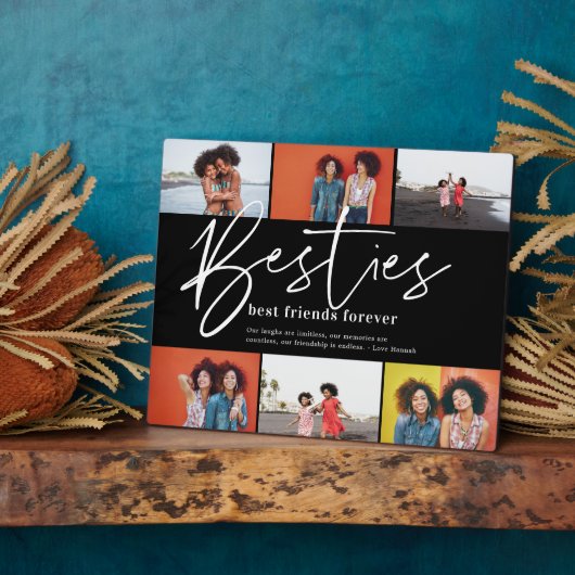 Beste vrienden | 6 Foto-collage Gift Plaque Fotoplaat (Zijkant)
