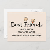 Beste vrienden aan het eind grappige citaat briefkaart (Voorkant / Achterkant)