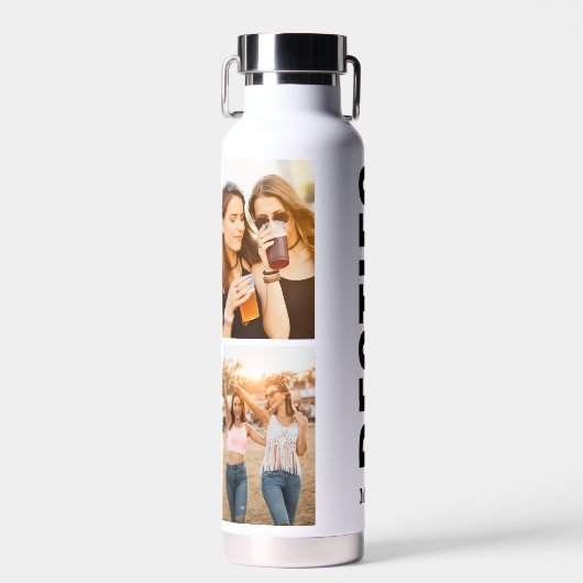 Beste vrienden Aangepast Initiaal 4 Foto Waterfles (Voorkant)