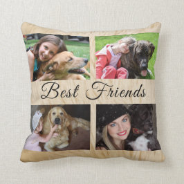 Beste vrienden aangepaste 4 honden foto collage kussen